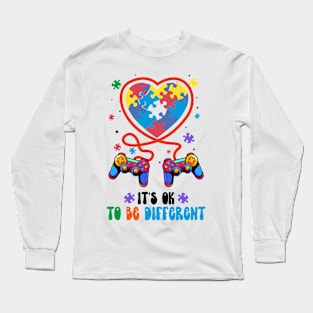 Gamer Autism Awareness It's Ok To Be Different Funny Video Game Long Sleeve T-Shirt